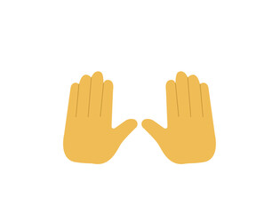 Obraz premium raising hands pair of hands raised in air happy joy celebration hand fingers emoji symbol sign icon vector illustration isolated flat