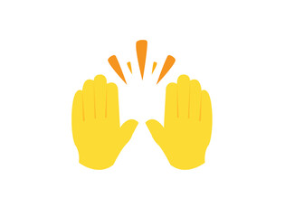 Obraz premium raising hands pair of hands raised in air happy joy celebration hand fingers emoji symbol sign icon vector illustration isolated flat