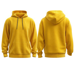 3d illustration of yellow hoodie isolated on transparent background