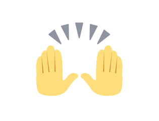 raising hands pair of hands raised in air happy joy celebration hand fingers emoji symbol sign icon vector illustration isolated flat