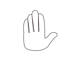 hand high five raised in the air palm finger emoji symbol sign icon vector illustration isolated flat