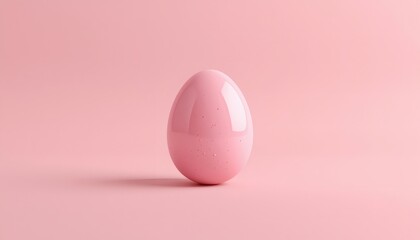 Obraz premium Pink egg on a pink background in studio light