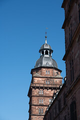 Part of Johannisburg Castle in Aschaffenburg, Germany  with blue sky