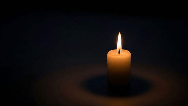 Holocaust Remembrance Day Memorial Candle in Dark Symbolic Setting