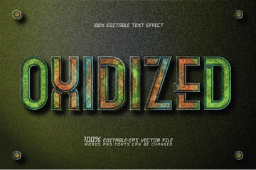 oxidized rust old iron editable text effect