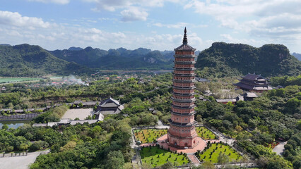Beautiful aerial view of Bai Dinh Pagoda in Ninh Binh. © Tarik GOK