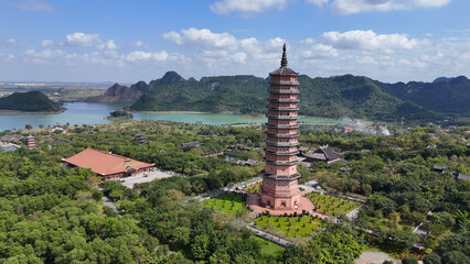 Beautiful aerial view of Bai Dinh Pagoda in Ninh Binh. © Tarik GOK