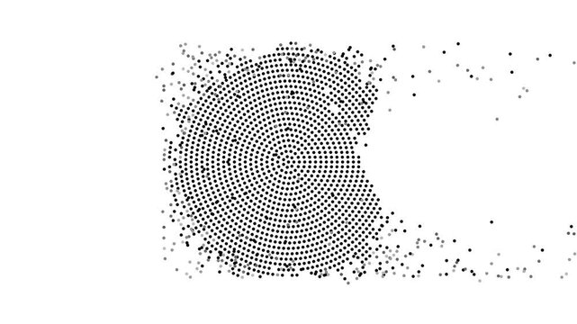 Egypt Map Forming from Flying Dots in Gray to Black