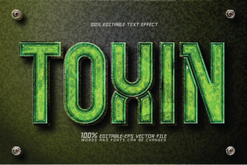 TOXIN | Industrial Green Toxic & Biohazard Text Effect