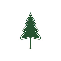A minimalist green Christmas tree illustration, perfect for holiday designs and winter themes