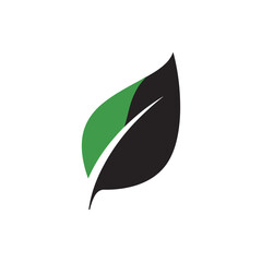 Green leaf logo design representing growth, nature, and sustainability