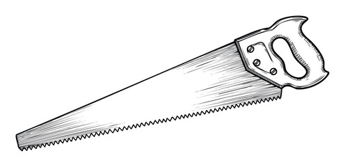 Classic woodcutting hand saw tool for carpentry and construction projects providing essential utility for woodworking tasks and professional craftsmanship