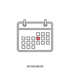 Calendar icon with one highlighted day, vector graphic, planning and scheduling concept