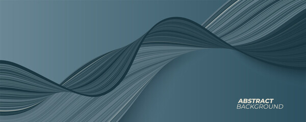 Abstract Gradient Thin Wavy Lines. Futuristic background with flowing lines pattern for creative graphic design. Vector illustration.	