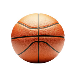 Vibrant orange basketball with pebbled texture as a PNG on a transparent background for digital projects