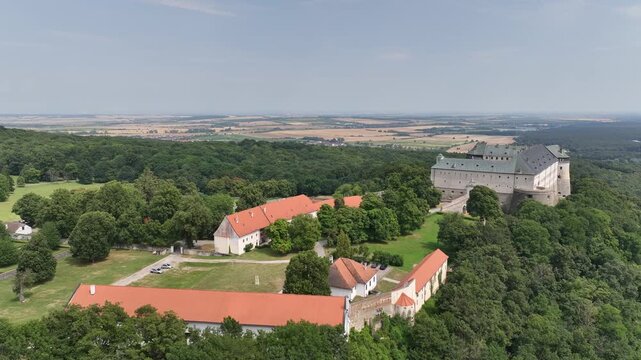 Aerial view of the Cerveny kamen Castle in Slovakia
