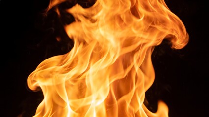 Closeup of vibrant fire flames