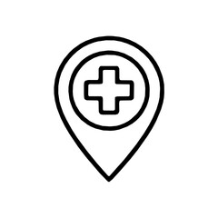 Obraz premium Hospital location map healthcare rounded icon (vector)