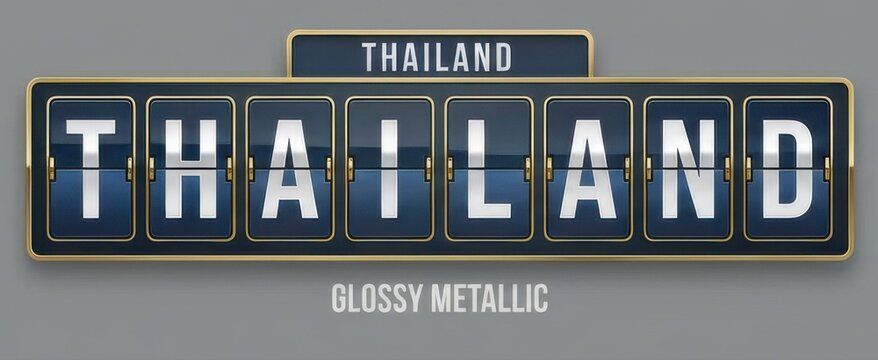 thailand airport split flap display title set with the word thailand spelled across flipboard tiles includes four different board styles