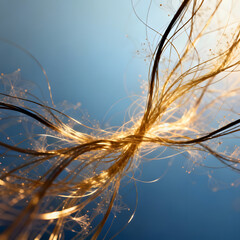 AI Image Of Golden Glowing Nervous System 