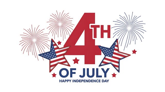 Celebrating the 4th of july illustration - Powered by Adobe