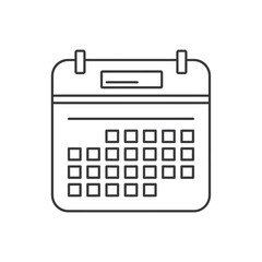 Clean Line Art Calendar Icon - Planning, Schedule, Date, Time Management Concept