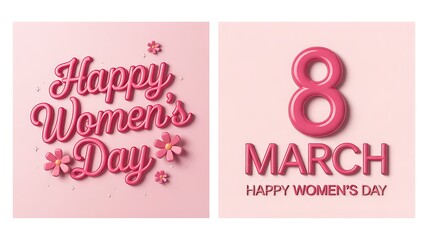 Happy women's day on march 8 illustration