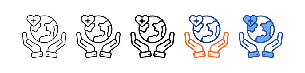 Fototapeta premium Global Health Different Set Vector Icon