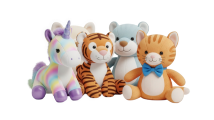 Colorful Plush Toys Group Photo
