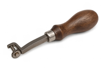 Leather overstitch wheel marking tool with wooden handle