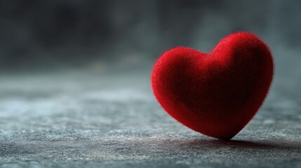 Fototapeta premium Red heart on dark surface