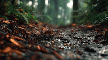 Forest path closeup