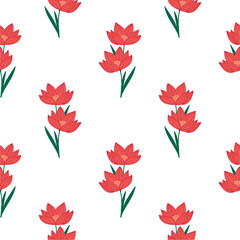 Flower vector seamless pattern illustration floral background 
