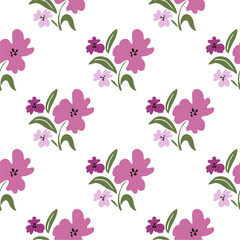 Flower vector seamless pattern illustration floral background 
