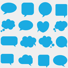 Blank empty blue speech bubbles