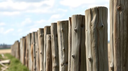 weathered wooden fence posts symbolizing financial boundaries and stability