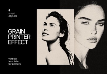 Grain Printer Poster Effect Mockup