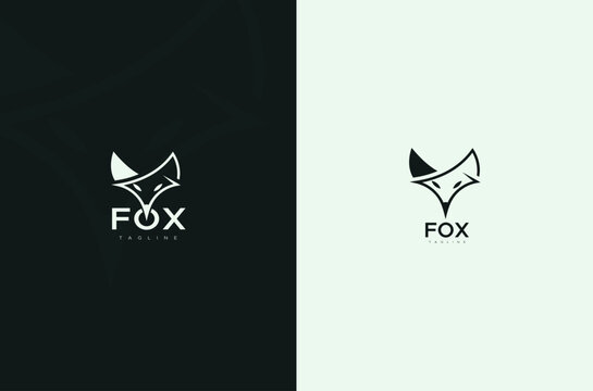 unique fox logo, fox illustration, vector 
