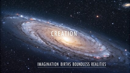 A Majestic Spiral Galaxy, Representing the Vastness of Creation and Imagination in the Cosmic Expanse