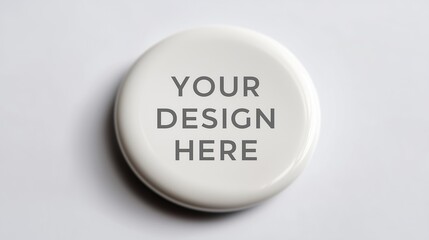 White round badge mockup with soft shadow