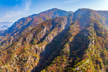 충북 단양군 월악산 국립공원 제비봉의 가을