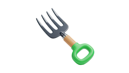 Gardening Fork with Green Handle