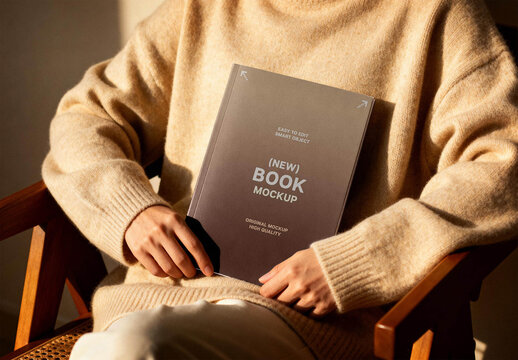 Book in Hands Mockup