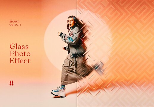 Glass Photo Effect Mockup