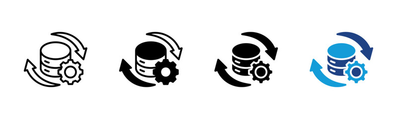 Data Backup icon set multiple style collection