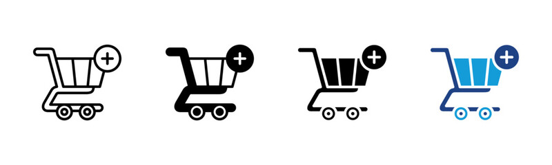 Chart Addition icon set multiple style collection