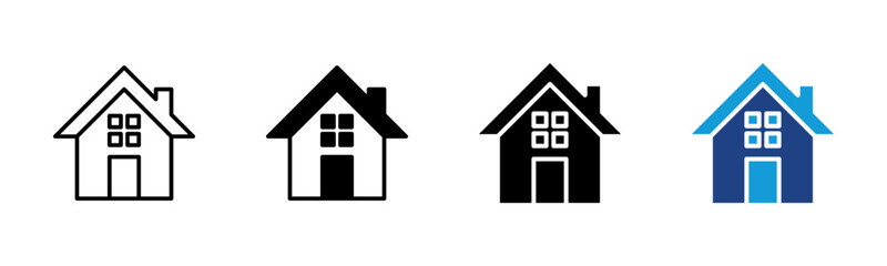 Home icon set multiple style collection
