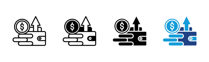 Budget Planning icon set multiple style collection