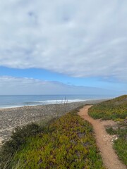 Coastal Path Along the Atlantic Ocean in Nazar&eacute;, Portugal