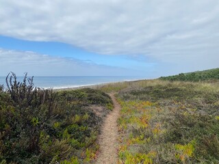 path to the sea in Nazar&eacute;, Portugal
